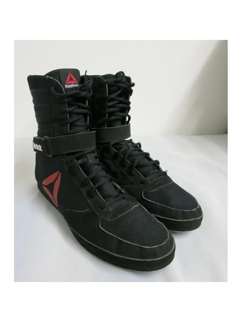 Mens Reebok Boxing Boots Nubuck Black Red BD1347 Canelo Mayweather Size 12
